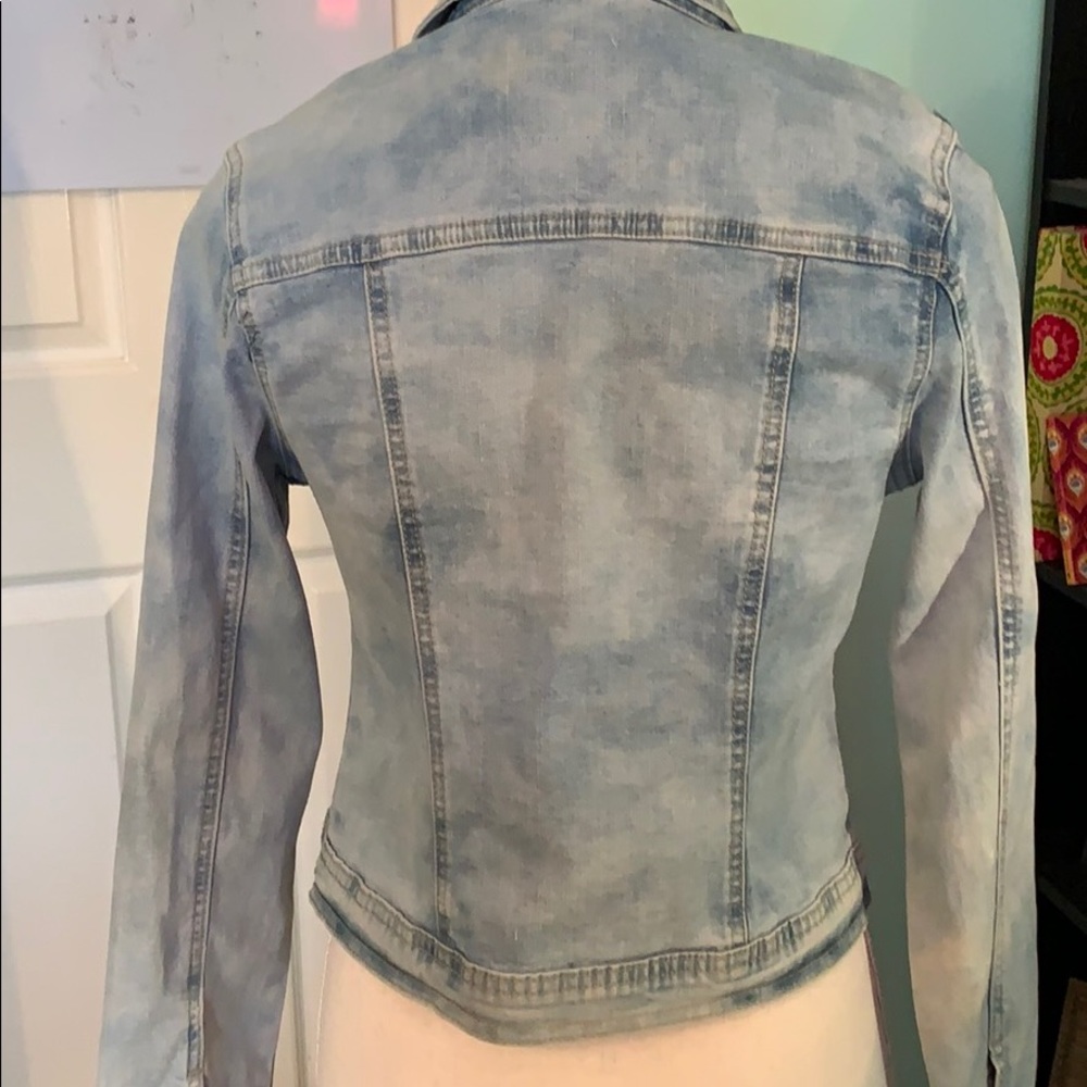 Justice EUC embroidered stretchy jean jacket! - Picture 2 of 6